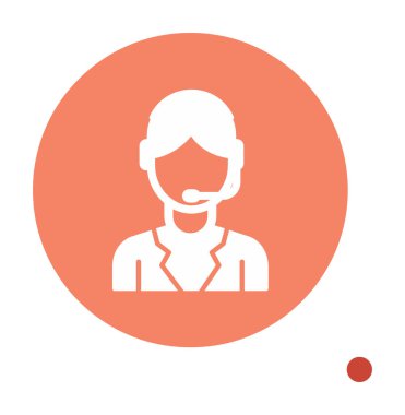 Basit Müşteri Hizmeti Temsilcisi simgesi, vektör illüstrasyonu