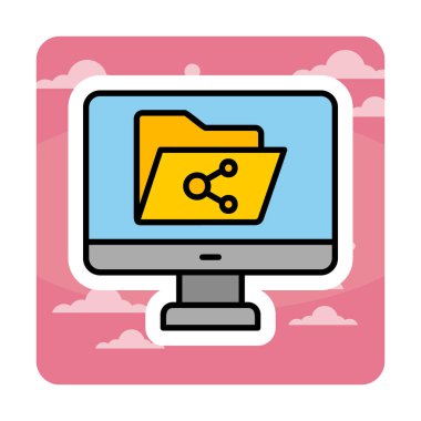 Basit Dosya Paylaşımı simgesi, vektör illüstrasyonu