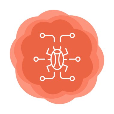 Basit dijital virüs simgesi, vektör illüstrasyonu