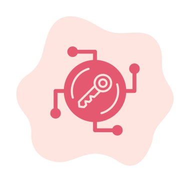 Anahtar ağ simgesi vektör illüstrasyonu 