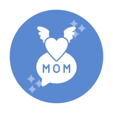 Anneler Günü simgesi, tebrik kartı şablonu, vektör illüstrasyonu