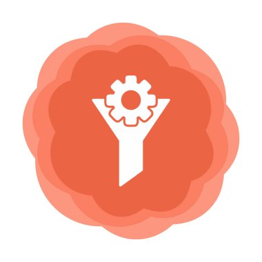 Vites simgesiyle filtre hunisi, vektör illüstrasyonu