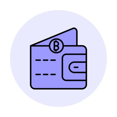 Basit Dijital Cüzdan simgesi, vektör illüstrasyonu