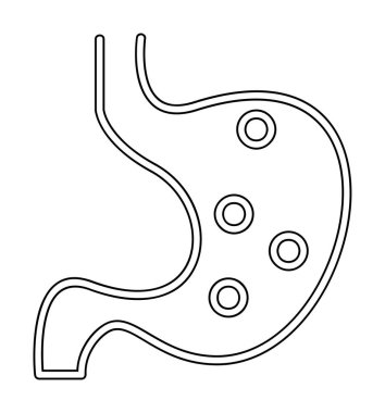 İnsan mide ikonu. Beyaz arkaplanda izole edilmiş web tasarımı için İnsan mide vektörü simgesi