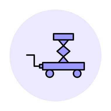 Makas kaldırma simgesi tasarımı, vektör illüstrasyonu