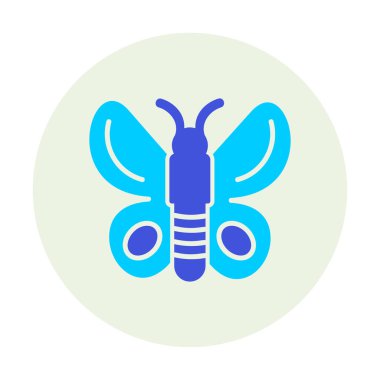 Kelebek Vektör Simgesi Düz Çizim 