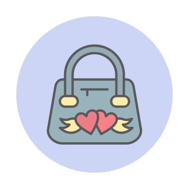 Basit el çantası simgesi, vektör illüstrasyonu