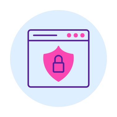 Basit Web Güvenlik simgesi, vektör illüstrasyonu