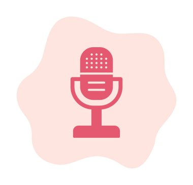 mikrofon yassı ikon. mikrofon logosu, vektör illüstrasyonu.