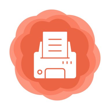 Yazıcı simgesi vektör illüstrasyonu