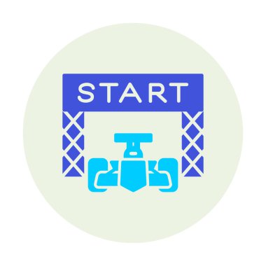 simgeyi başlat. Web için Irk vektör simgesinin başlatılmasının basit bir gösterimi.                                