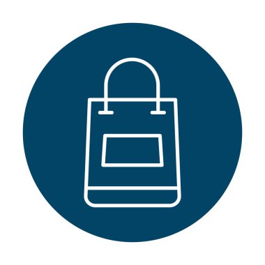 Alışveriş poşeti simgesi, vektör illüstrasyonu basit tasarım