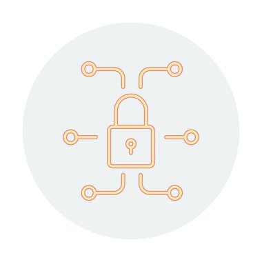 Ağ güvenlik simgesi, vektör çizim 