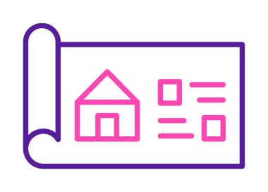 Ev Planı simgesi, vektör illüstrasyonu            