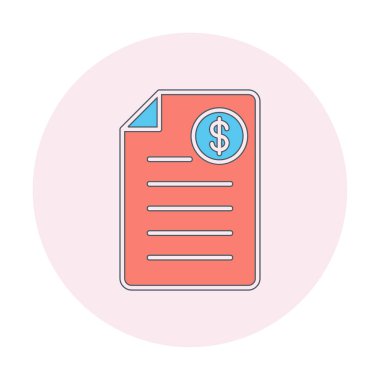 Alışveriş Faturası Vektör renk simgesi tasarımı 