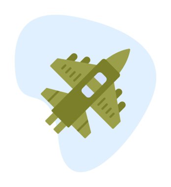 Askeri Uçak ikonu vektör illüstrasyonu