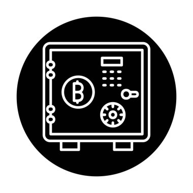 Bitcoin dolap simgesi, vektör illüstrasyonu 