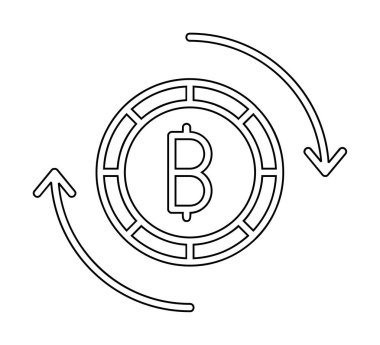 Basit bitcoin simgesi, vektör illüstrasyonu