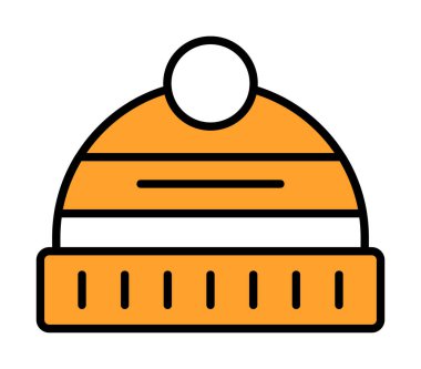 Kış Şapkası simgesinin vektör illüstrasyonu