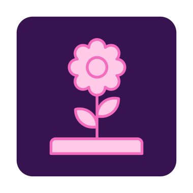 Basit düz çiçek vektör simgesi. dizayn