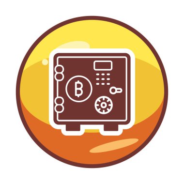 Bitcoin dolap simgesi, vektör illüstrasyonu 