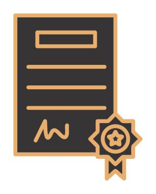 Sertifika vektör simgesi modern basit illüstrasyon                                 