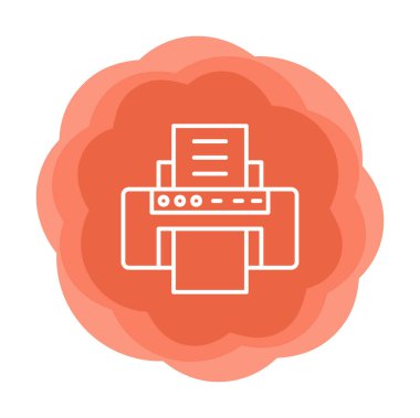 Yazıcı simgesi vektör illüstrasyonu