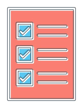 Kontrol Listesi web simgesi, vektör illüstrasyonu 