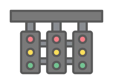 Trafik ışıkları web simgesi, vektör çizim 