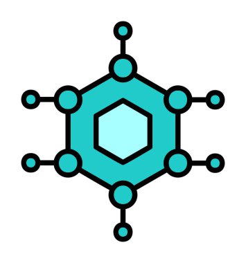 Basit Nanoteknoloji simgesi, vektör illüstrasyonu