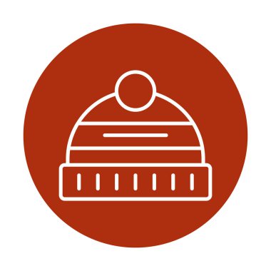 Kış Şapkası simgesinin vektör illüstrasyonu