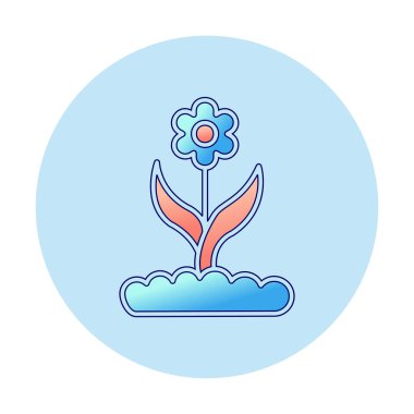 Basit düz çiçek vektör simgesi. dizayn