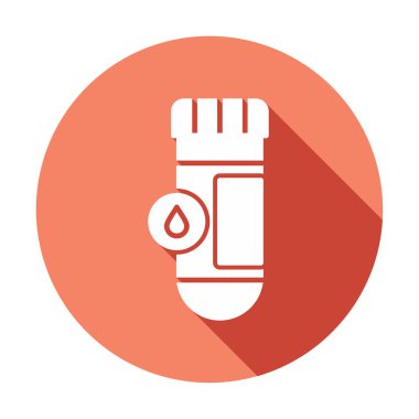 Kan testi tüpü ana hat vektör simgesi. Laboratuvar test sembolü, logo illüstrasyonu.