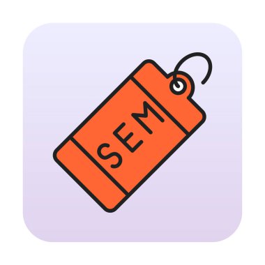 sem etiket simgesi, vektör illüstrasyonu  