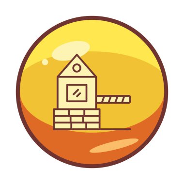 Askeri Bariyer simgesinin vektör çizimi 