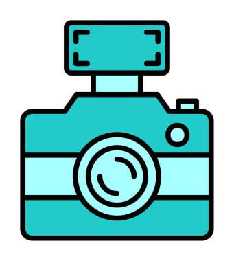 fotoğraf makinesi simgesi, vektör illüstrasyonu