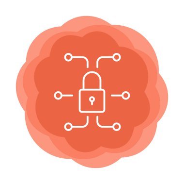 Ağ güvenlik simgesi, vektör çizim 