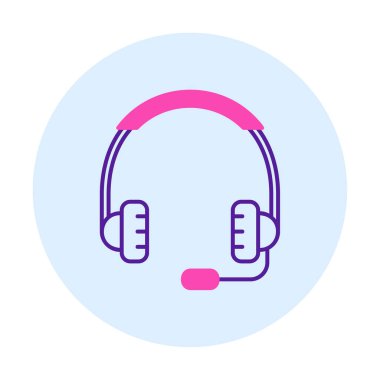 kulaklıklar düz simge, vektör illüstrasyonu