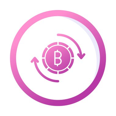 Basit bitcoin simgesi, vektör illüstrasyonu