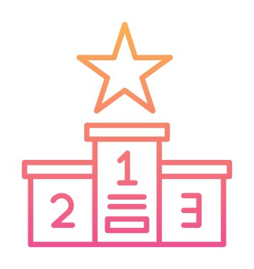 Podyum Şampiyonası ikon vektör illüstrasyonu