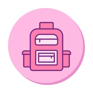 Sırt çantası düz simge vektör çizimi