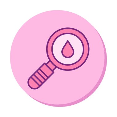 Loupe ikonu. Büyüteçteki su damlasının vektör çizimi