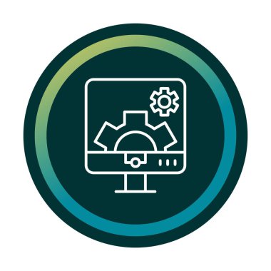 Bilgisayar ayarları simgesi, vektör çizim