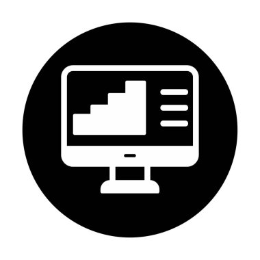 Basit Bilgisayar İzleme Veri Analizi simgesi, vektör illüstrasyonu