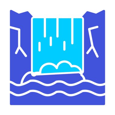 Basit Waterfal simgesi, vektör illüstrasyonu