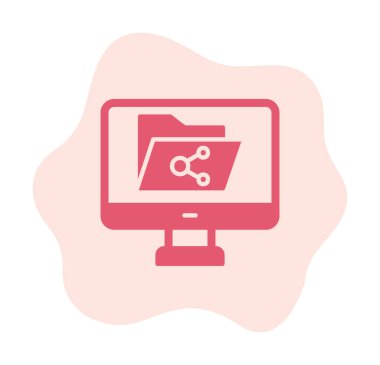 Basit Dosya Paylaşımı simgesi, vektör illüstrasyonu