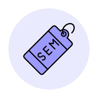 sem etiket simgesi, vektör illüstrasyonu  