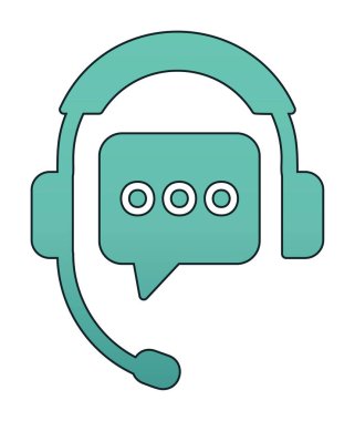 Basit Destek Hizmetleri simgesi, vektör illüstrasyonu