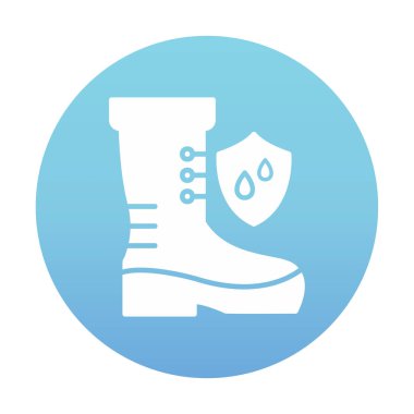 Basit su geçirmez ayakkabı simgesi, vektör illüstrasyonu