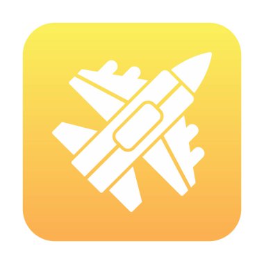 Jet Fighter ikonu. Askeri uçak uçuşu. vektör illüstrasyonu